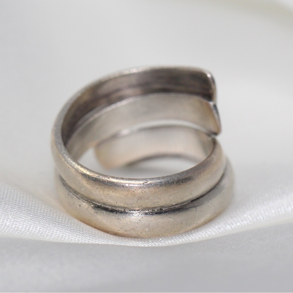 MEXICO Vintage Sterling Silver - Wrap-Around Modernist Ring - size 5.5 - Picture 2 of 5